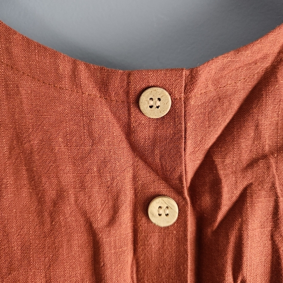 Women's Brick Red Wide-Leg Jumpsuit - Picture 9 of 10